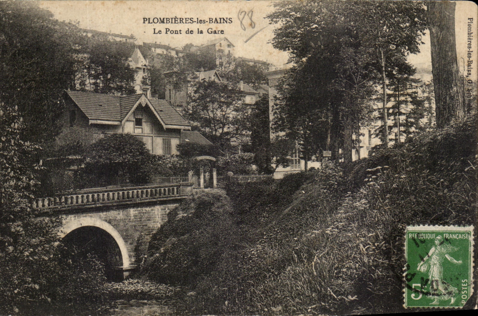 CPA Plombieres Les Bains Le Pont De La Gare