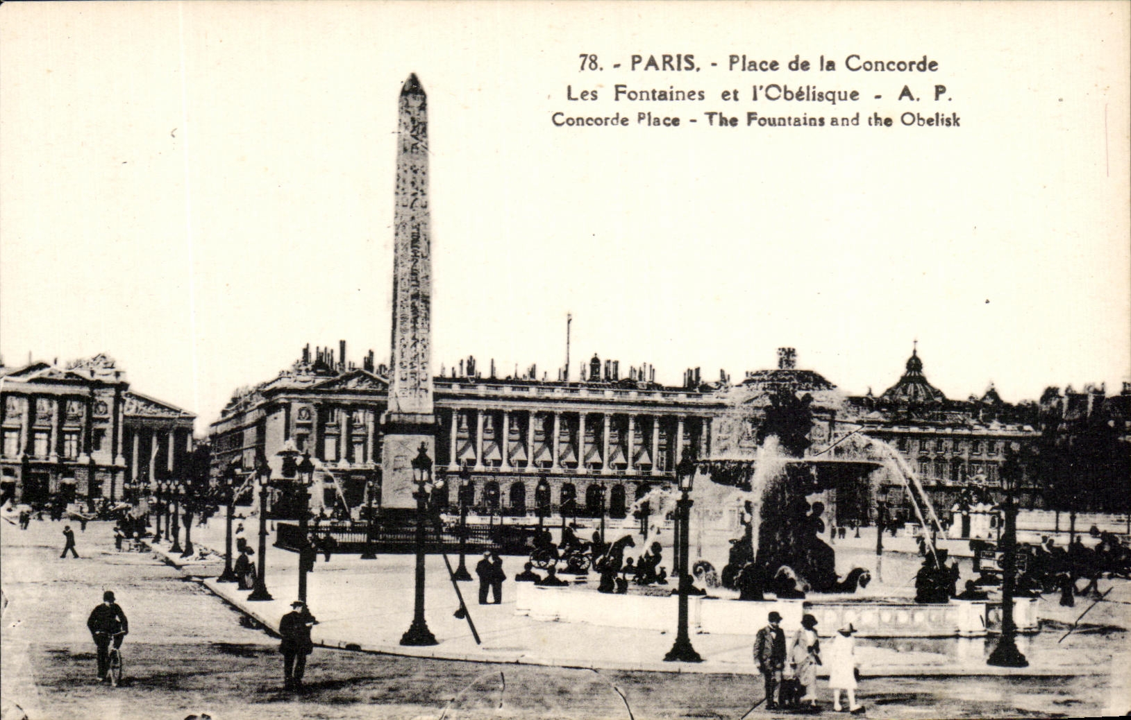 CPA Paris Places Harmony the Fountains and I' Obelisque