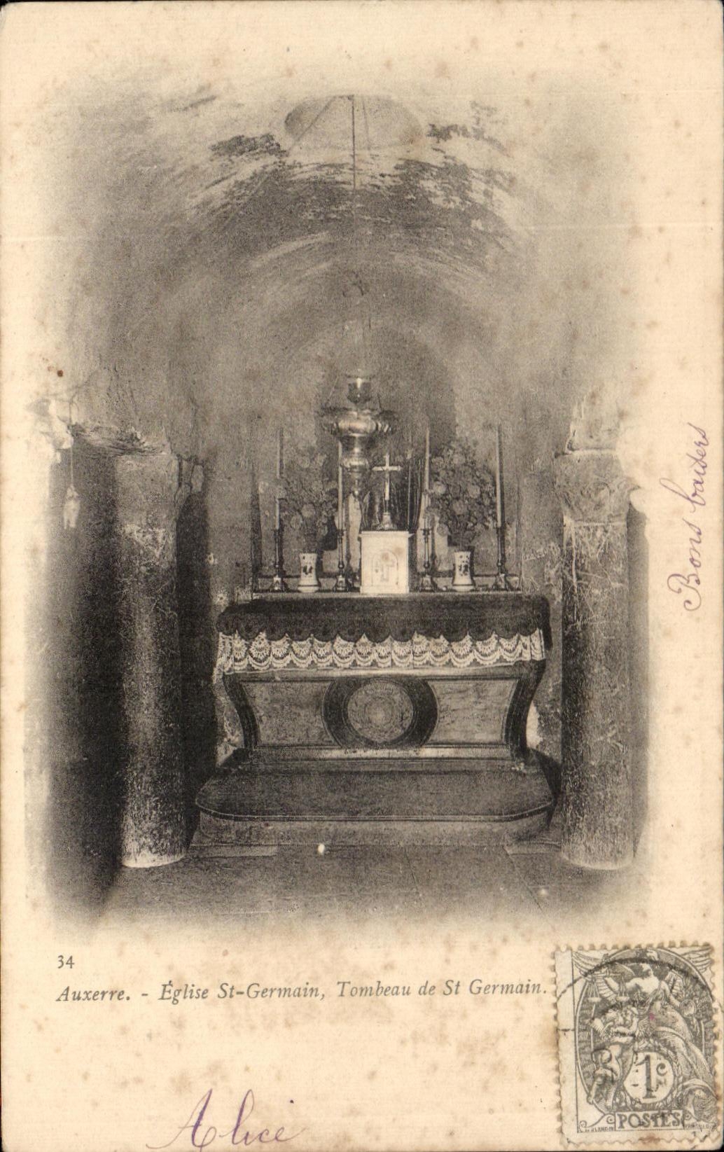 CPA Auxerre Eglise St Germain Tombeau de St Germain