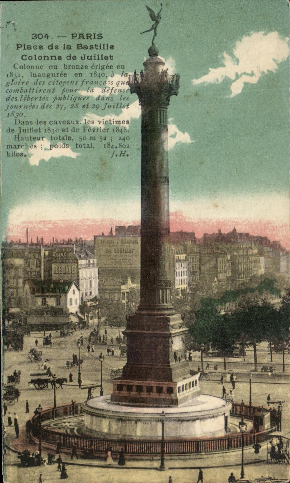 CPA Paris Palce of the Bastille Column of Column July in bronne erigce in