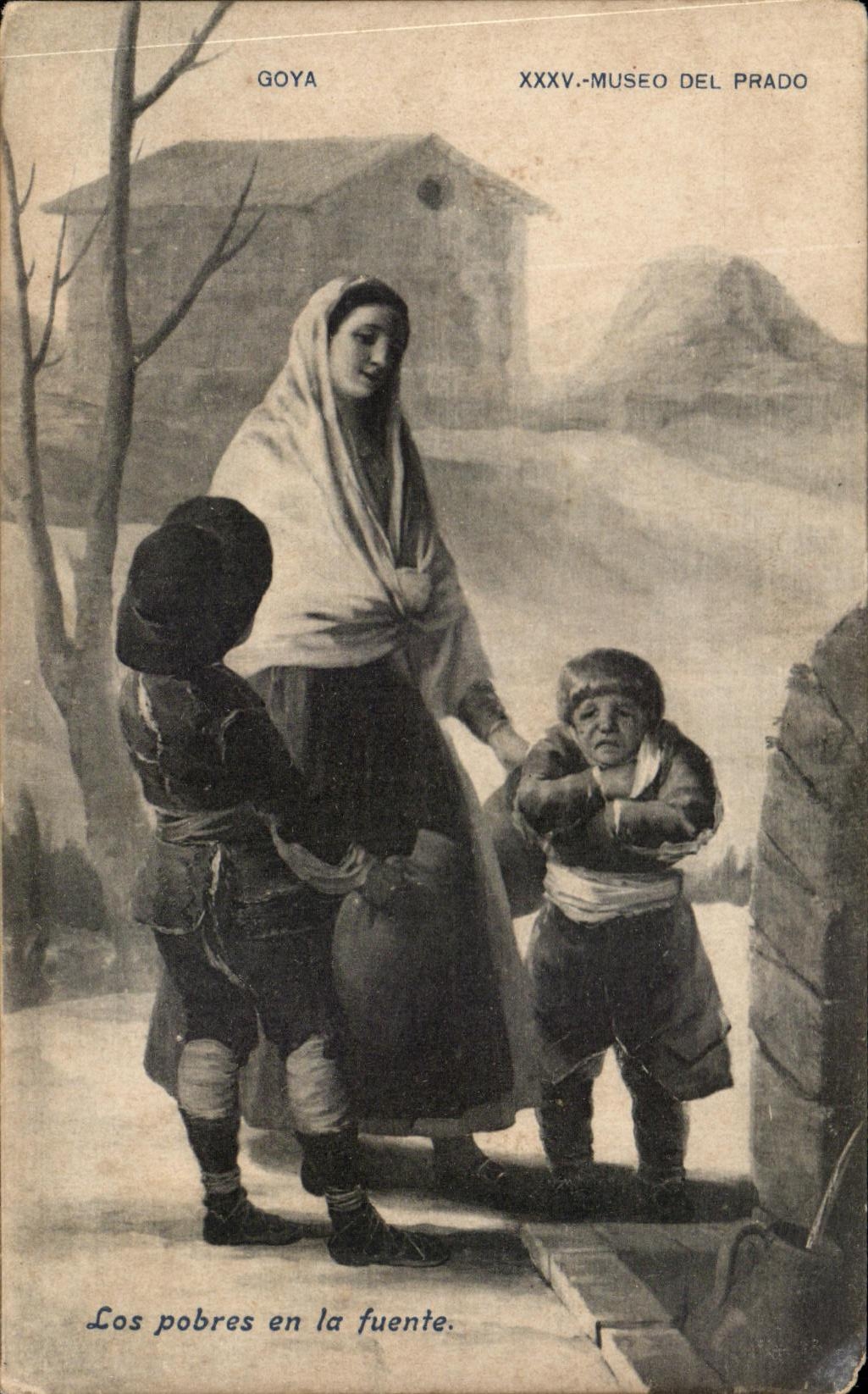 CPA Goya Museo del Prado Los probres in the fuente