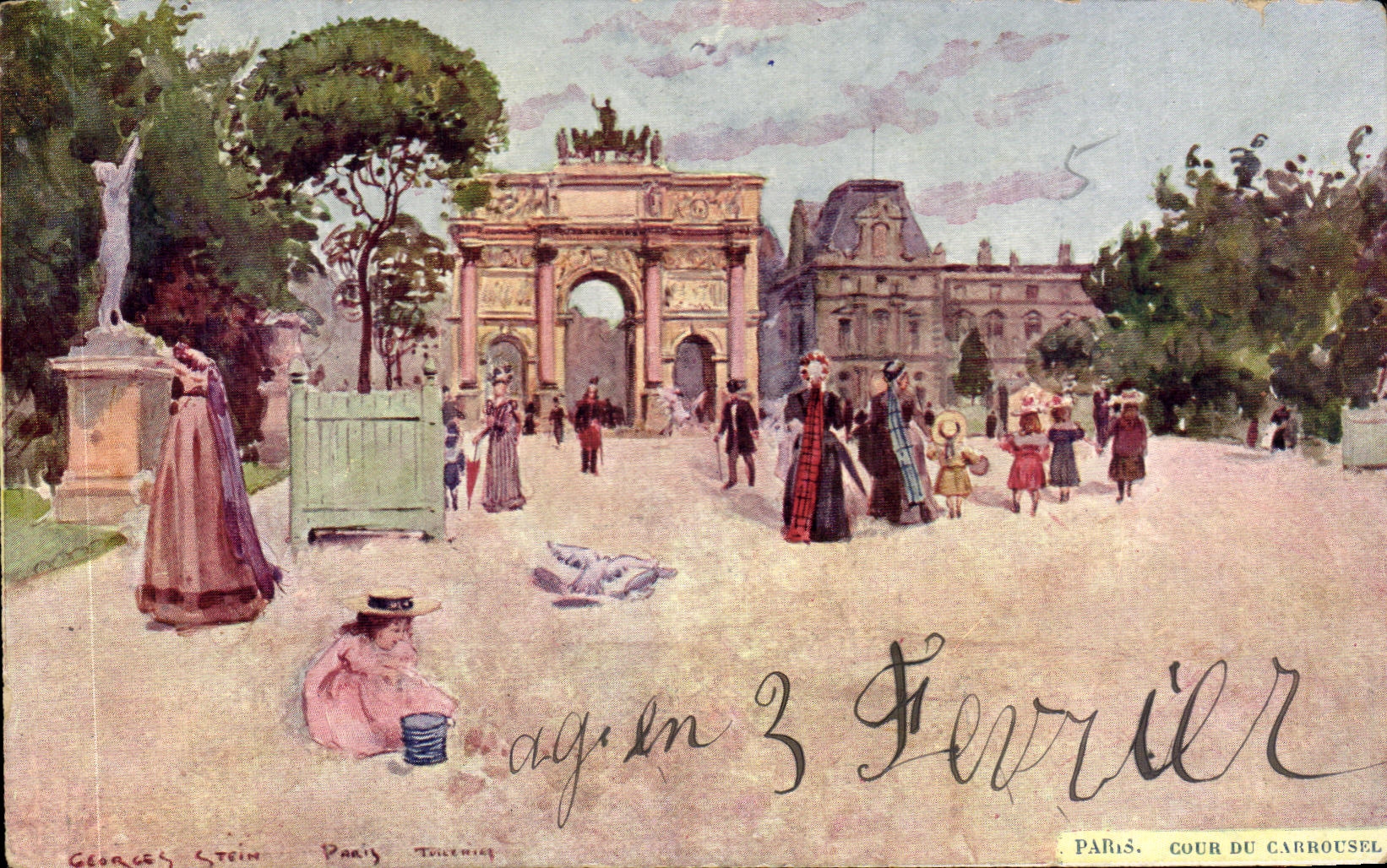 Corte de CPA Paris del Louvre de Garrousel