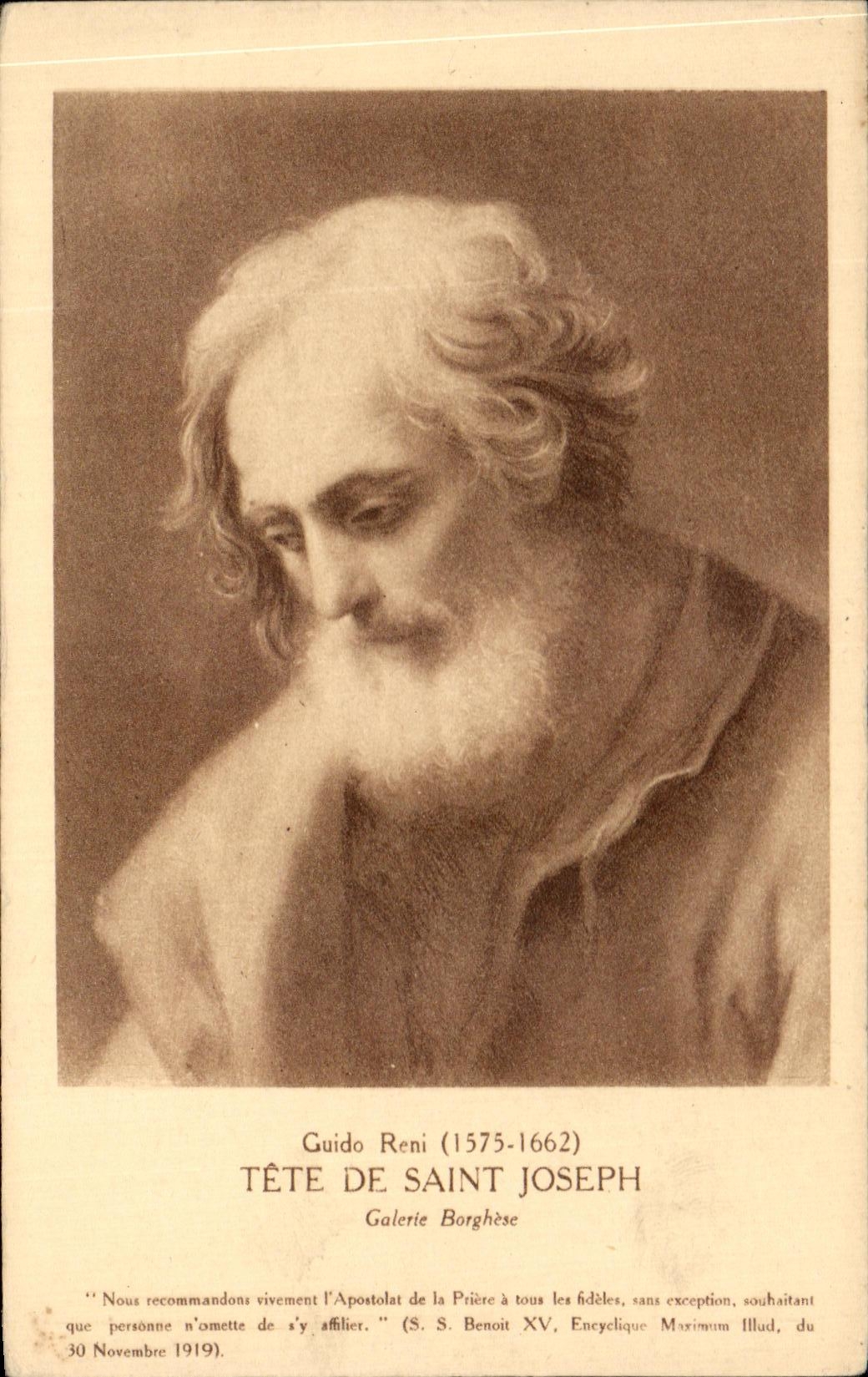CPA Guido Reni Head of Saint Joseph Borghese Gallery