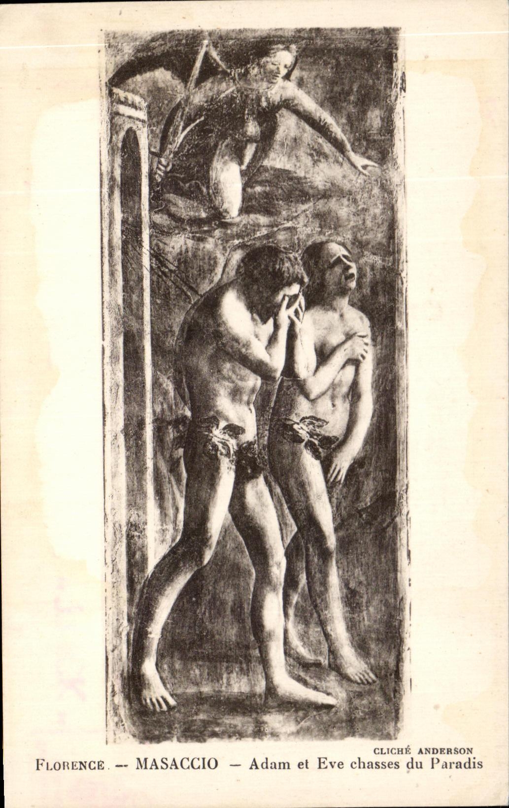 CPA Florence Masaccio Adam el Eve huntings of the Paradise
