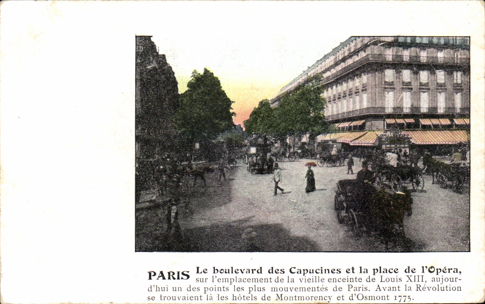 CPA Paris Le boulevard des Capucines et la Place de l'Opera 