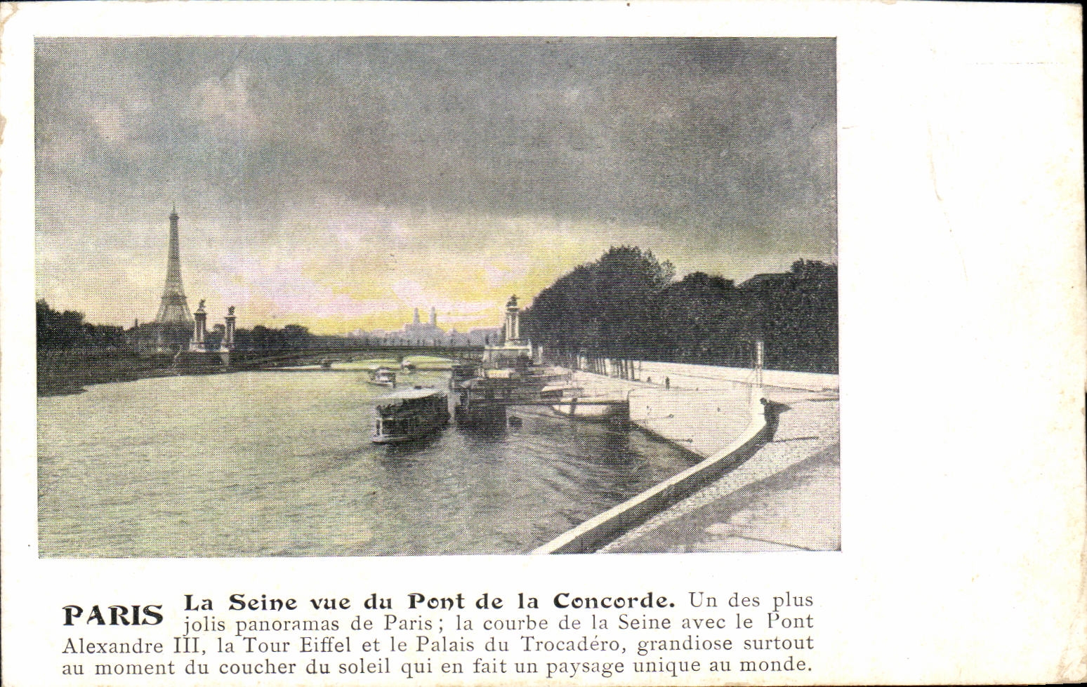 CPA Paris the Seine seen of the Bridge of the Harmony Eiffel Tower