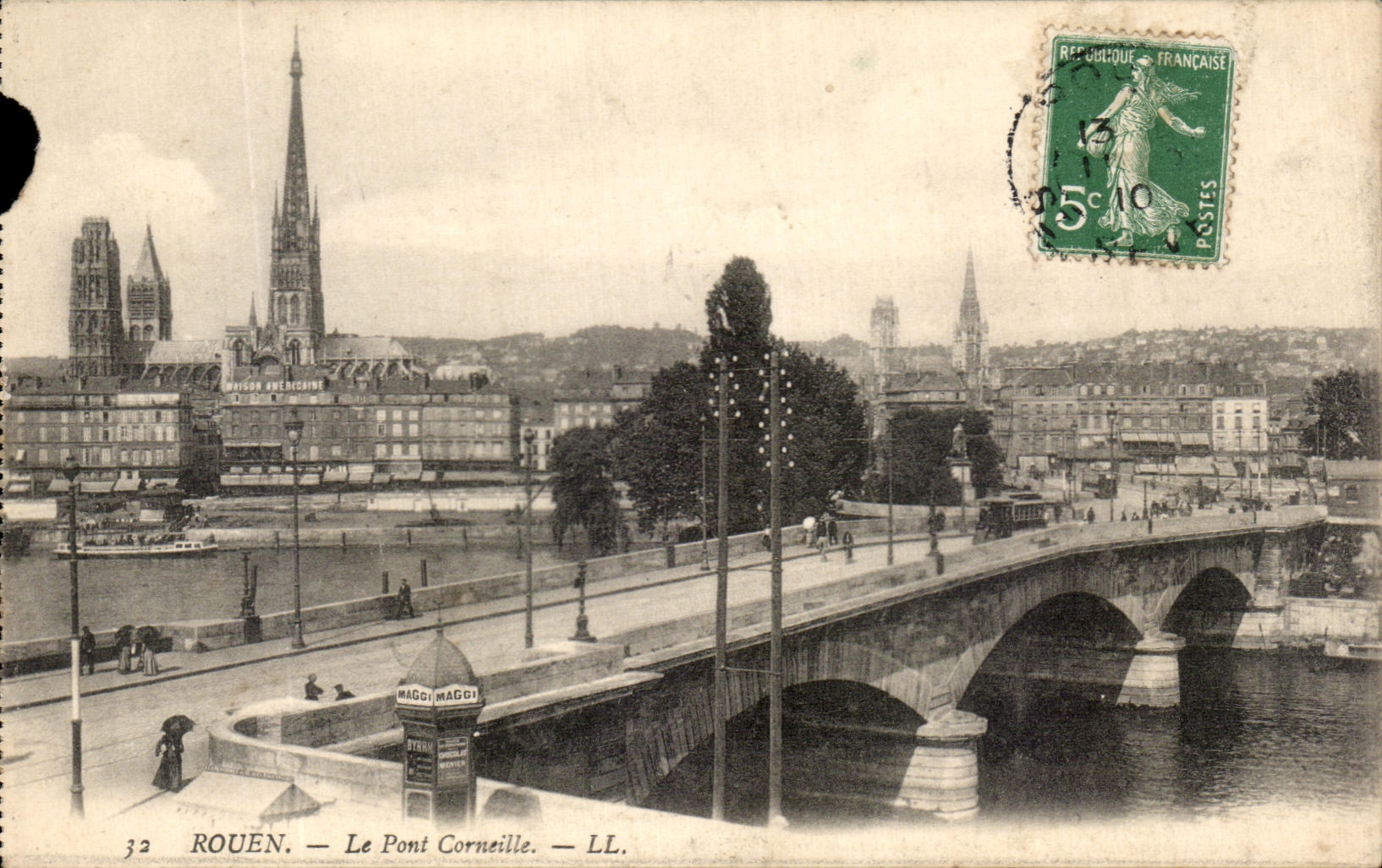 CPA Rouen the Bridge Crow Maggi Publicity