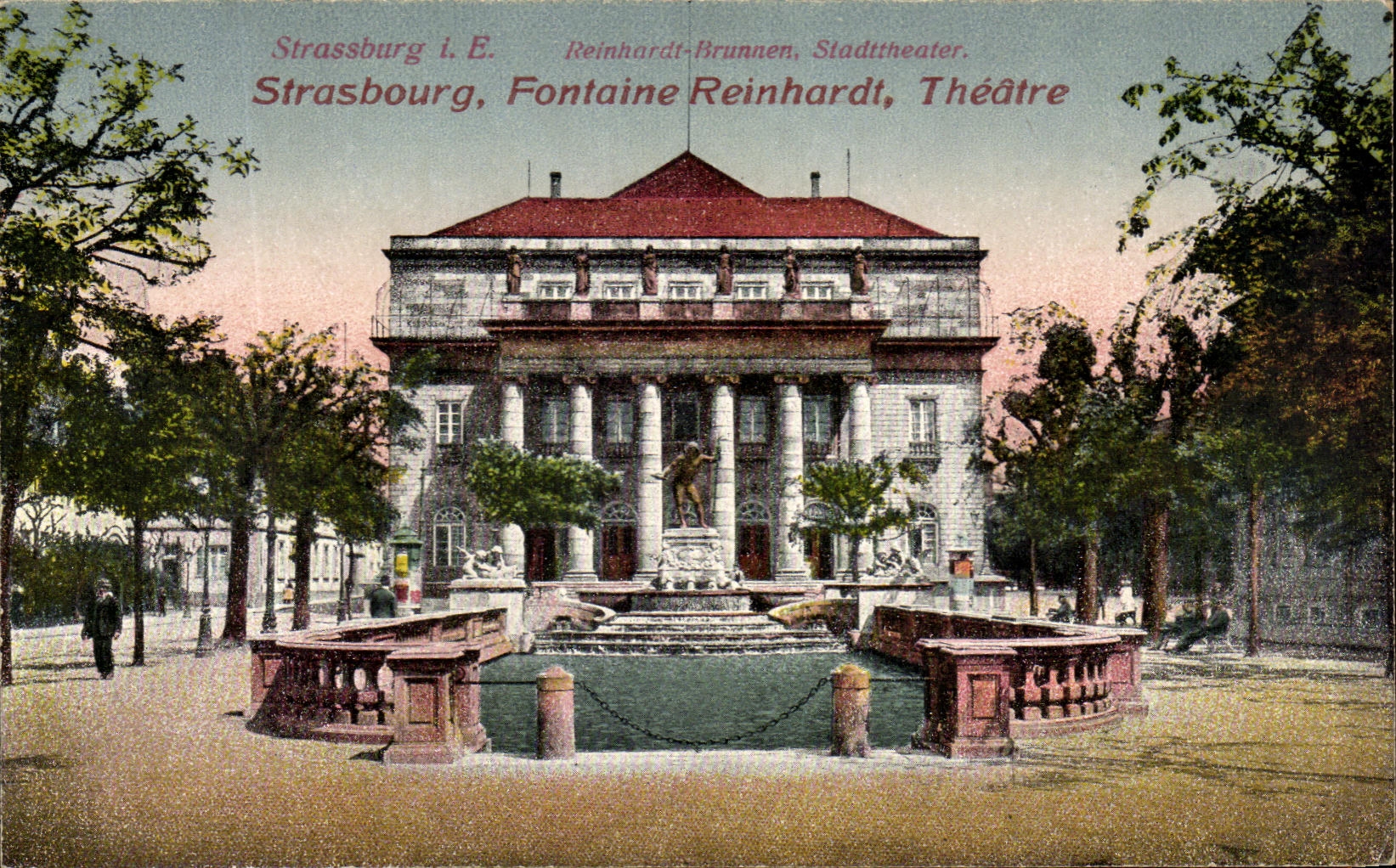 CPA Strasbourg Fountain Reinhardt Theater