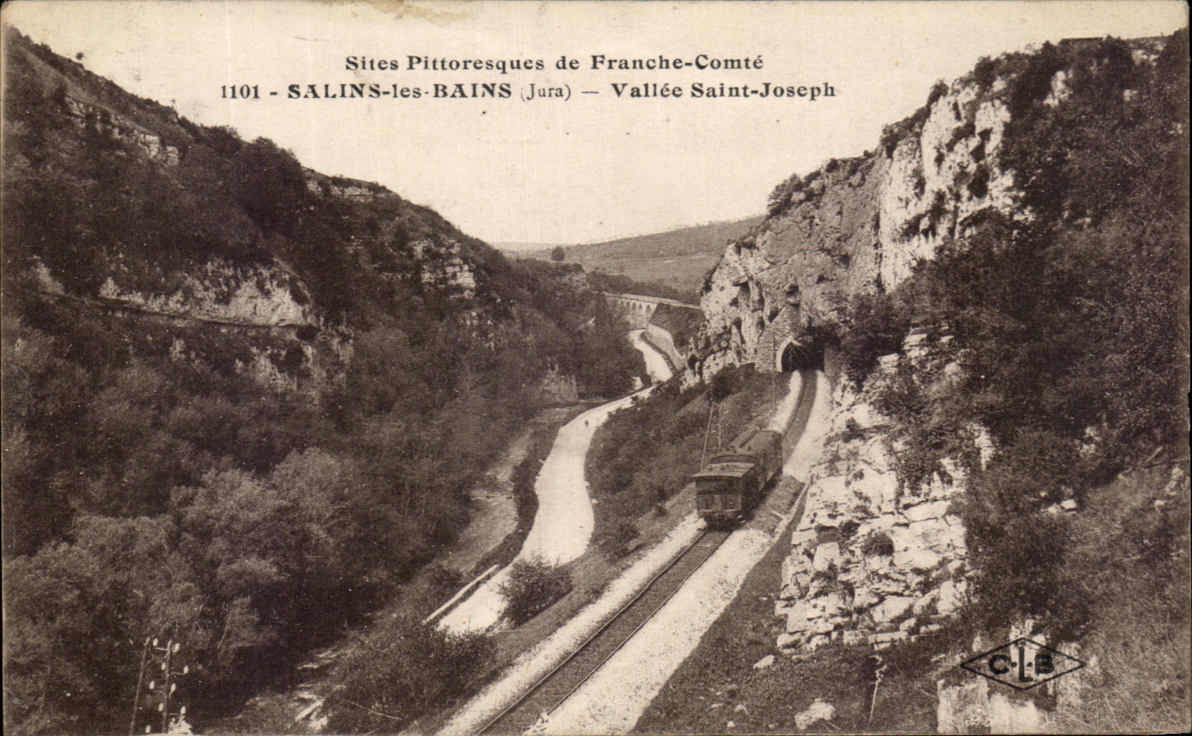 CPA Sites Pittoresques de Franche Comte Salins les Bains Vallee Saint Joseph Train 