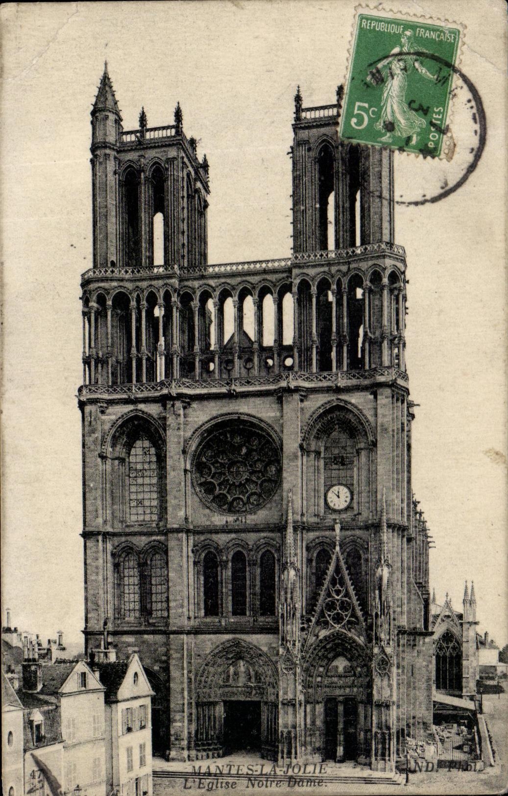 CPA Mantes La Jolie the Notre Dame Church