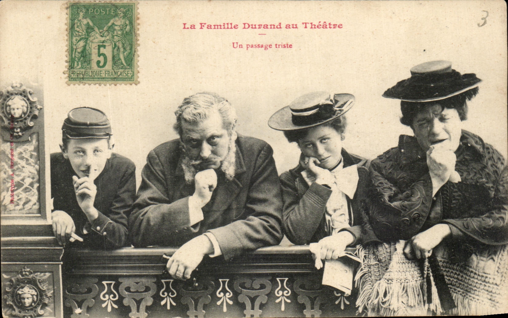 CPA the Durand Family With the Theater a Sad Passage Humor