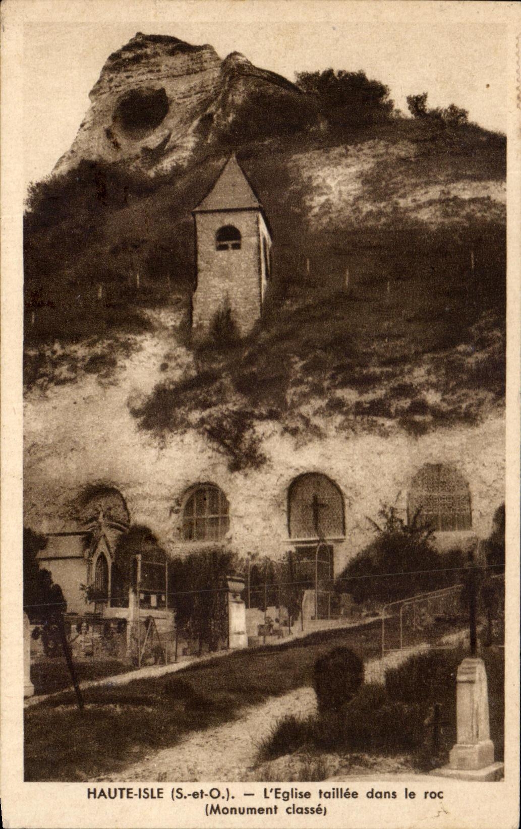 CPA Haute Isle L'Eglise Taillee Dans Le Roc