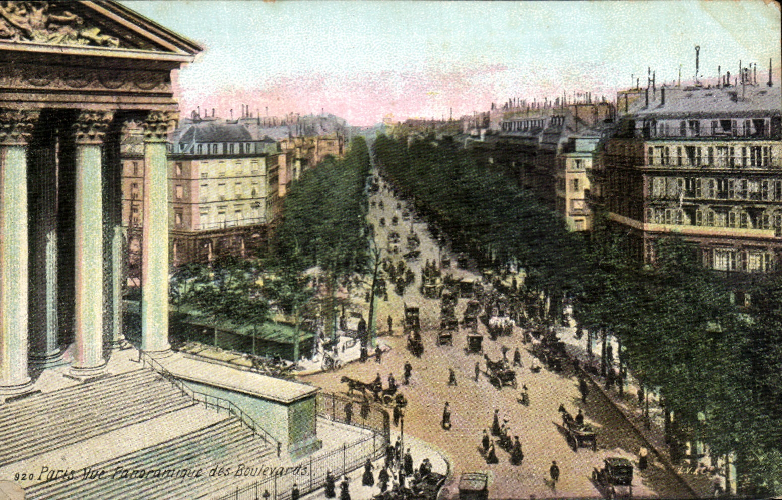 CPA Paris Seen Panroamique Of the Boulevards