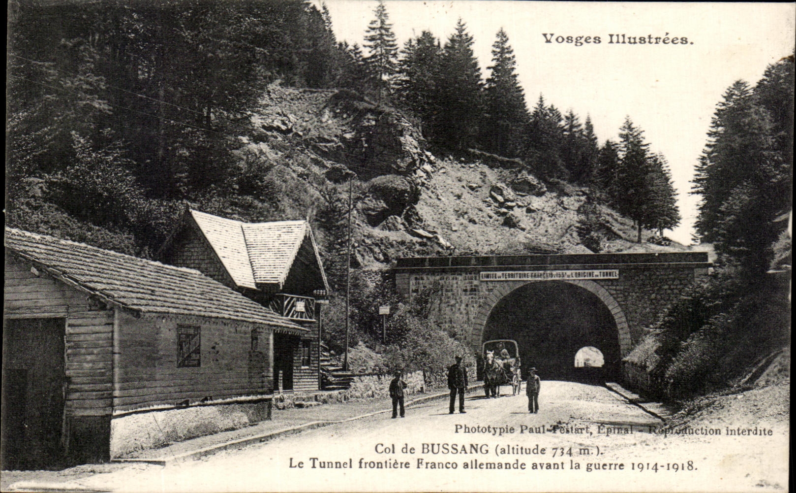 CPA Vosges Illustrees Col De Bussang Le Tunnel Frontiere Franco