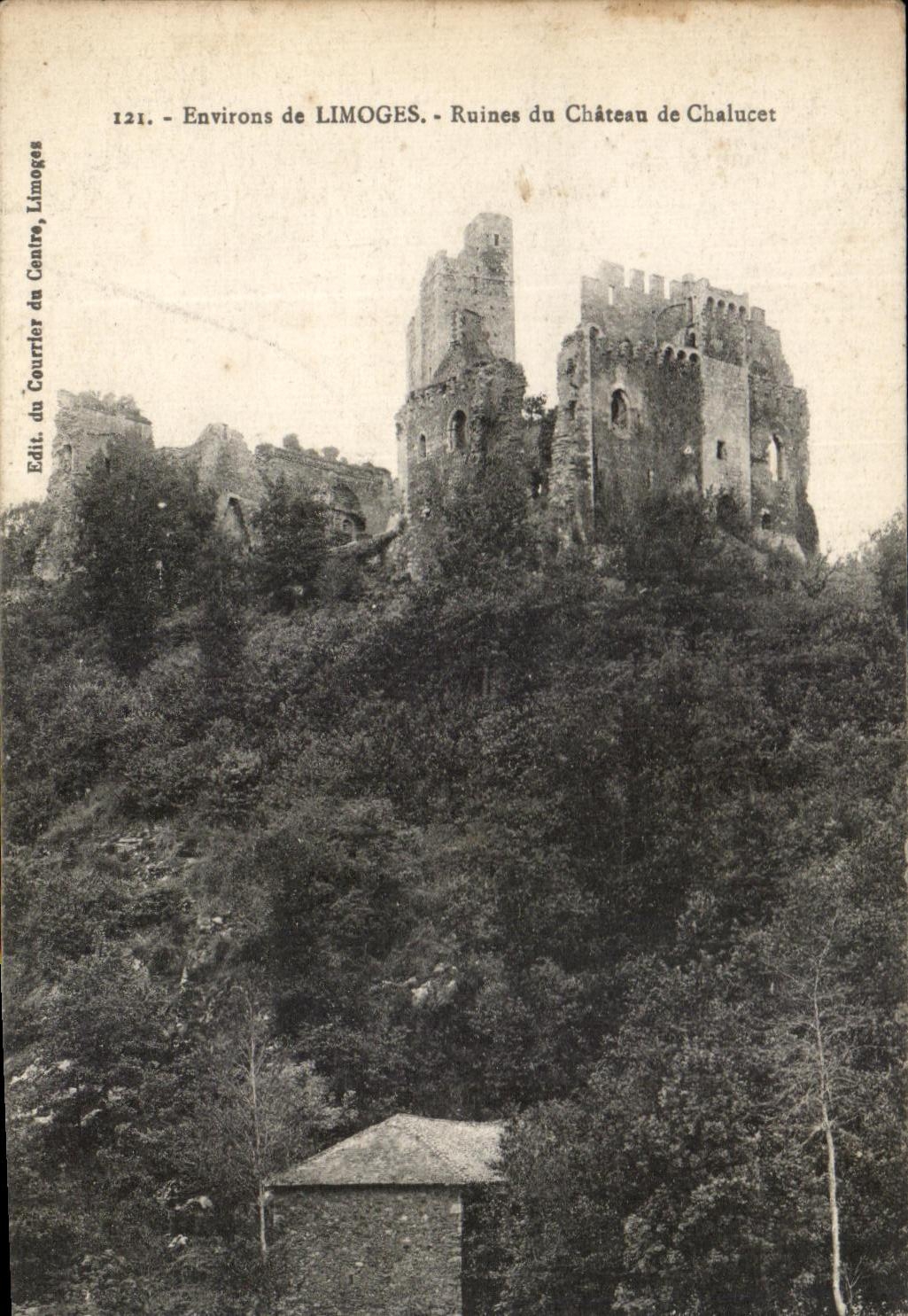 Ruinas de CPA Limoges del castillo de Chalucet