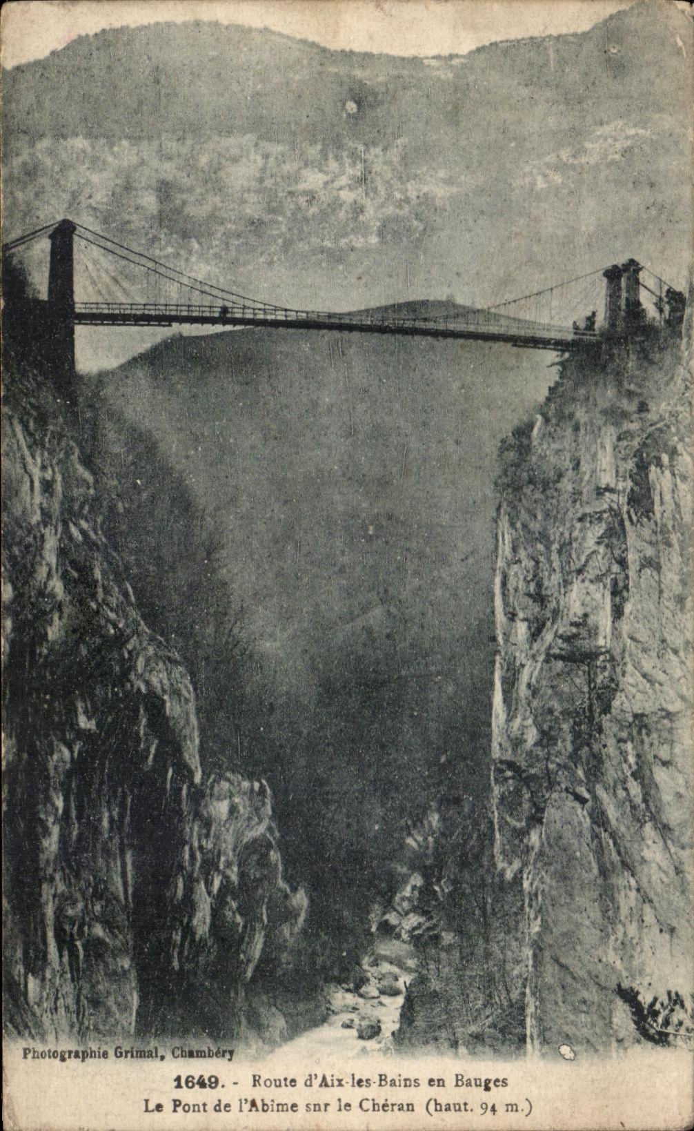 CPA Road of Aix les Bains in Wallows the Bridge of I' Abime Cheran