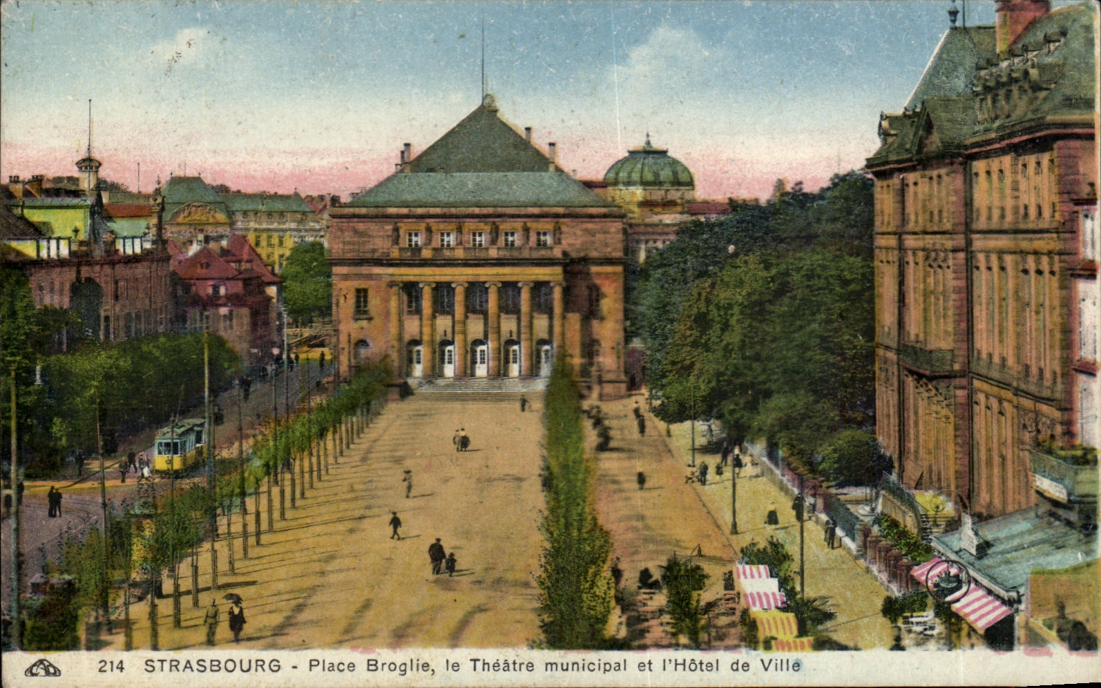 CPA Strasbourg Places Broglie the Municipal Theater And the Town hall