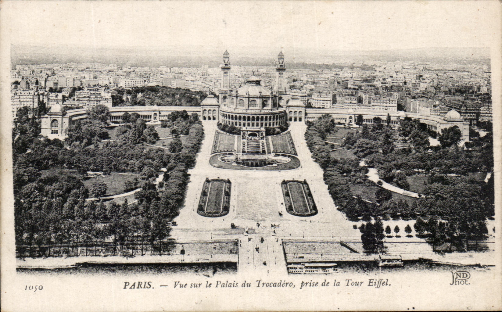 CPA Paris vista en el paladar de Trocadero tomado de la torre Eiffel