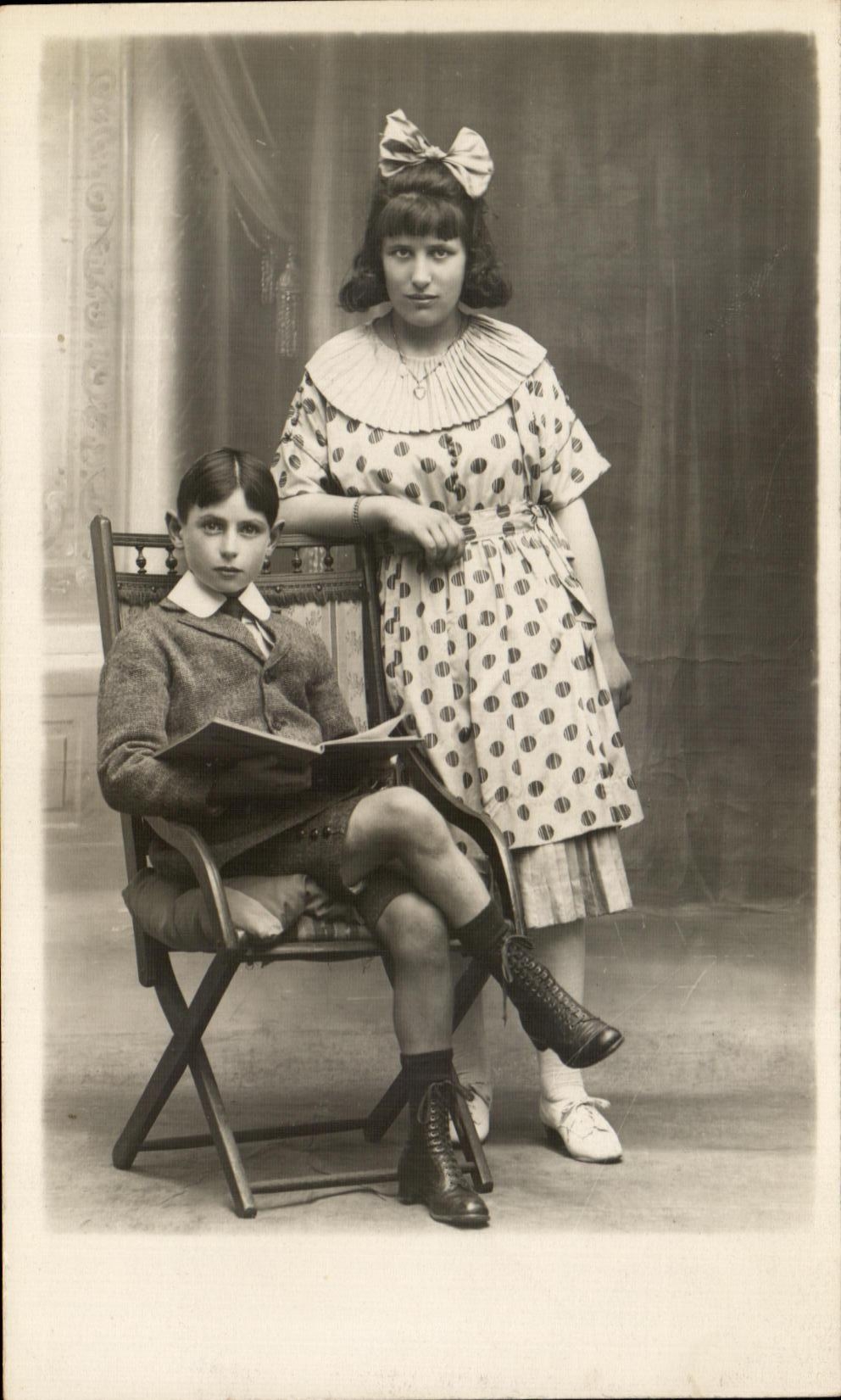 Real photo Child and woman