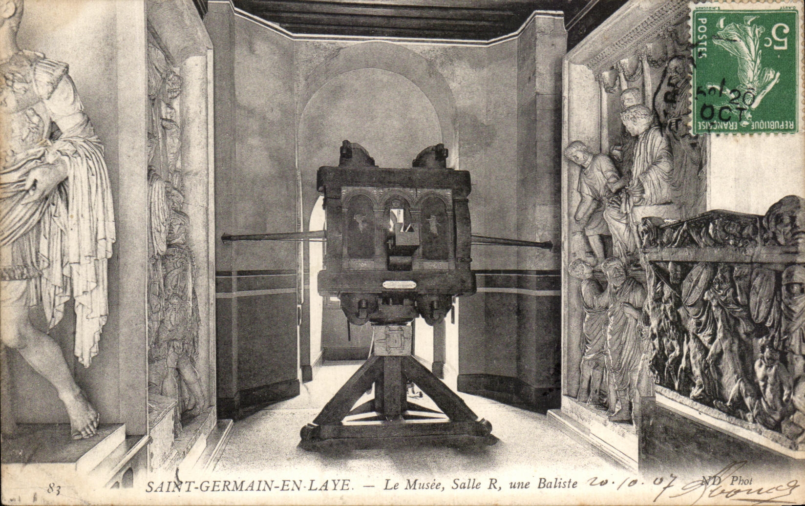 St alemán de la POSTAL de la VENDIMIA en el martillo de Bush el cuarto R del museo un Balista