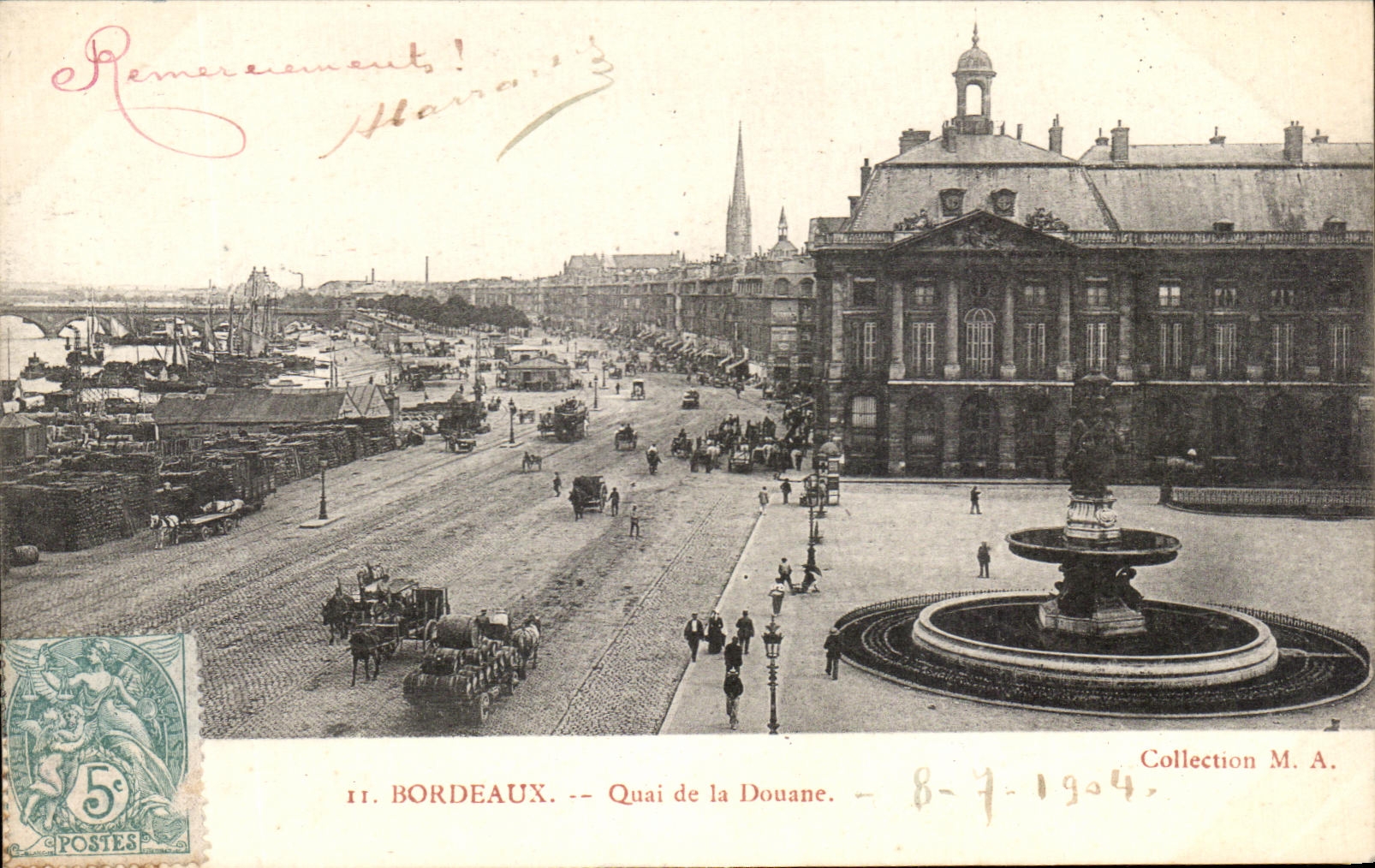 CPA Bordeaux Quay of the Customs
