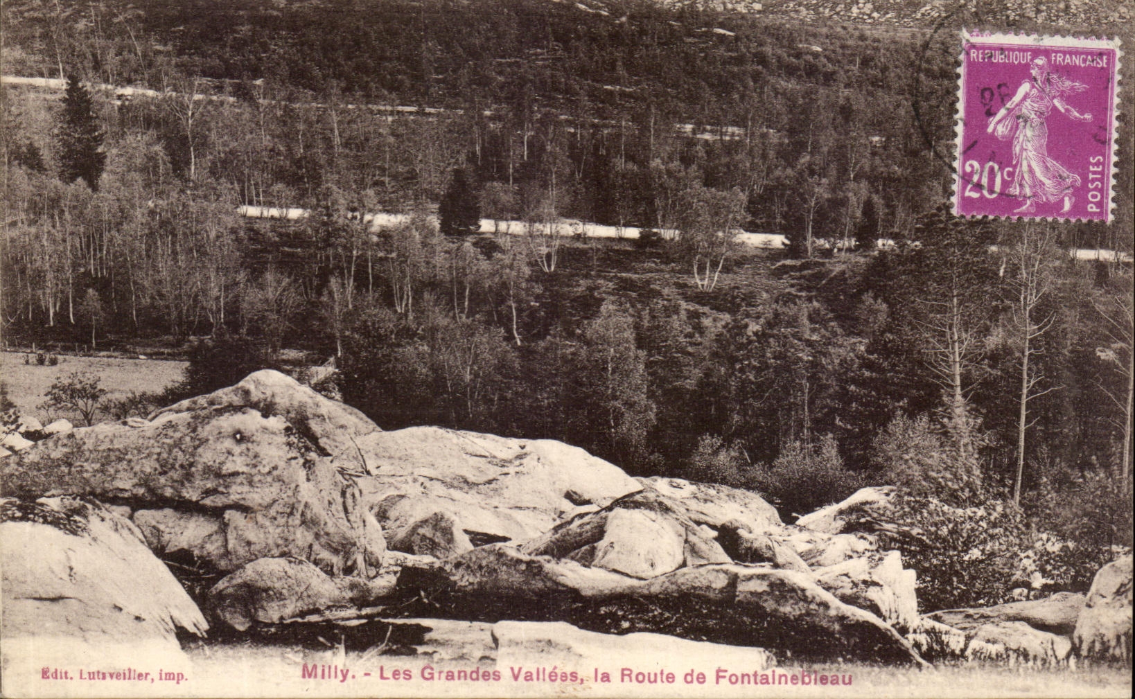 CPA Milly Large valleys the Road De Fontainebleau