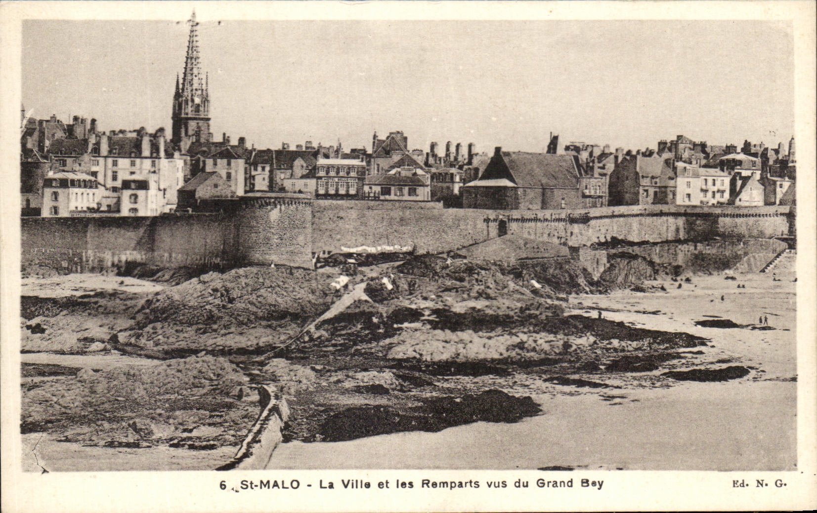 St Malo de CPA la ciudad y las paredes vistas de bahia grande