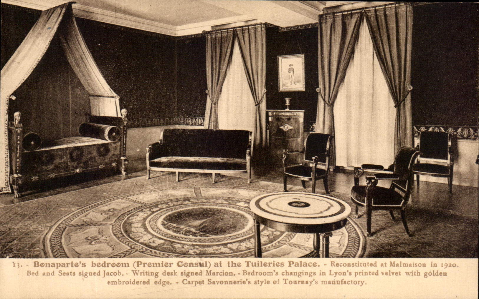 CPA Bonaparte' S Bedroom At the Tuileries Places Reconstituted At malmaison in Bed and Seats