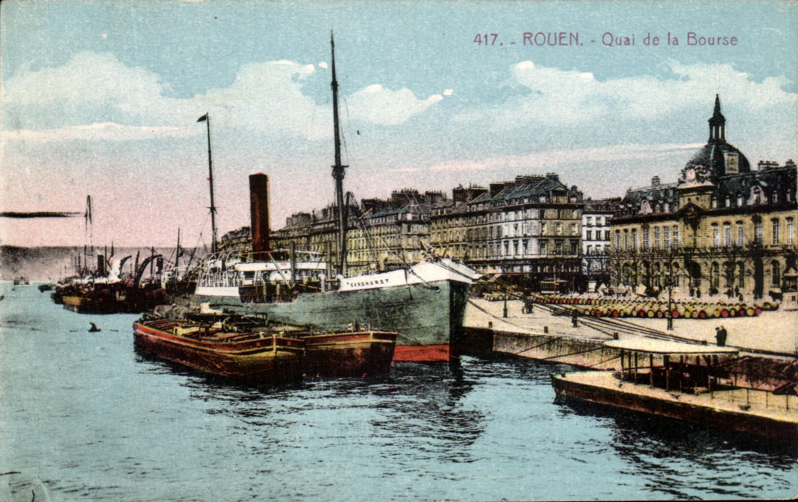 CPA Rouen Quay of the Stock Exchange Sandhurst Boat