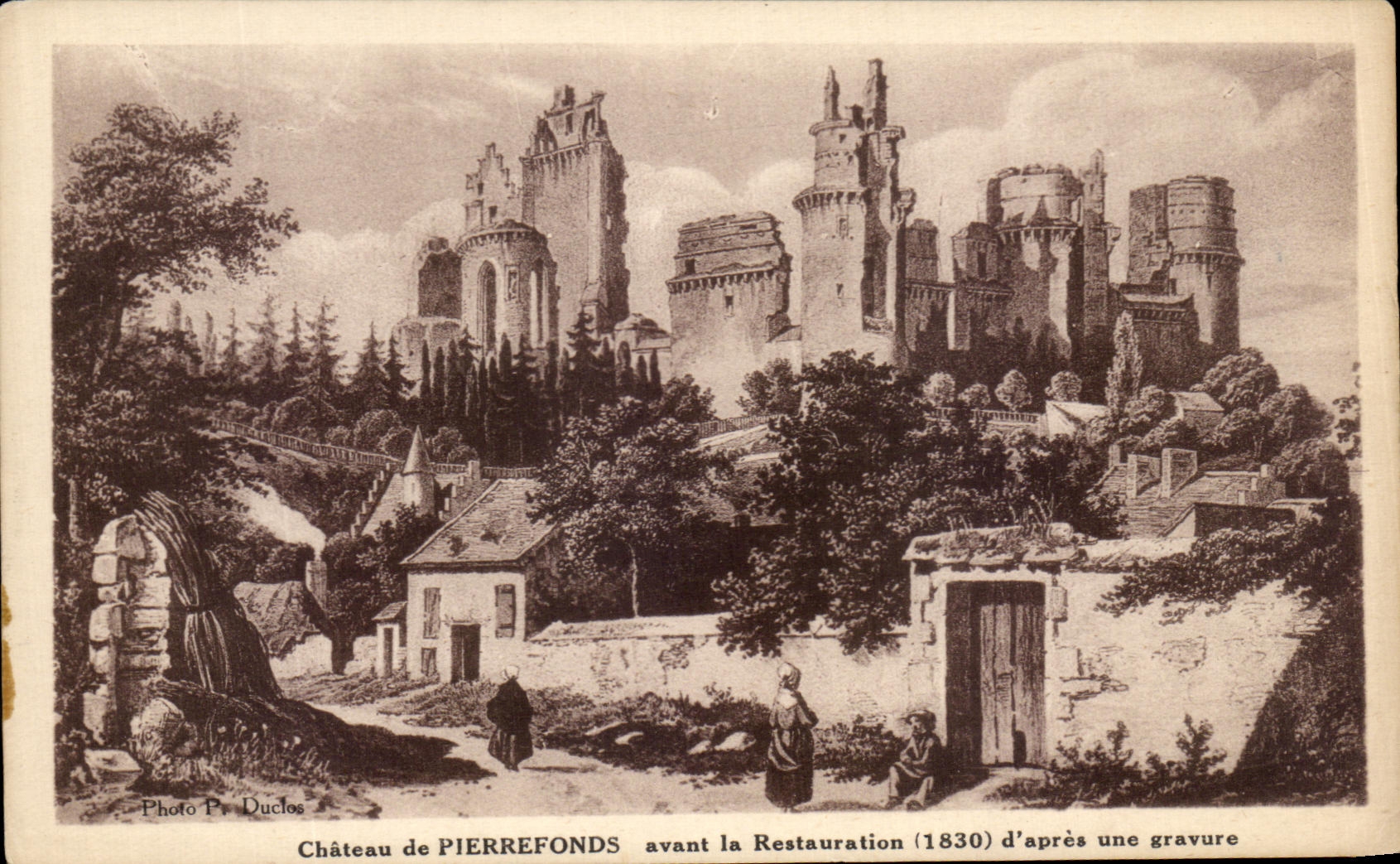 CPA Chateau de Pierrefonds Avant le Restauration (1830) d'Apres Une Gravure