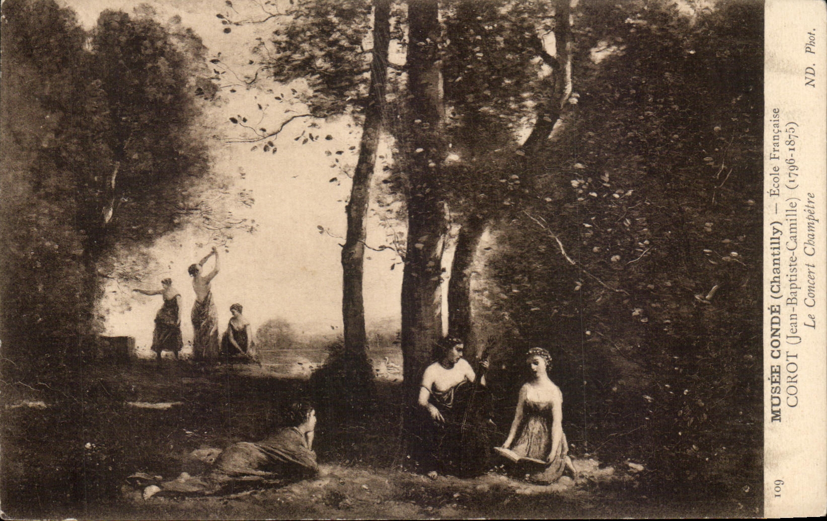 CPA Musee Conde Chantilly Ecole Francaise Corot le concert champetre