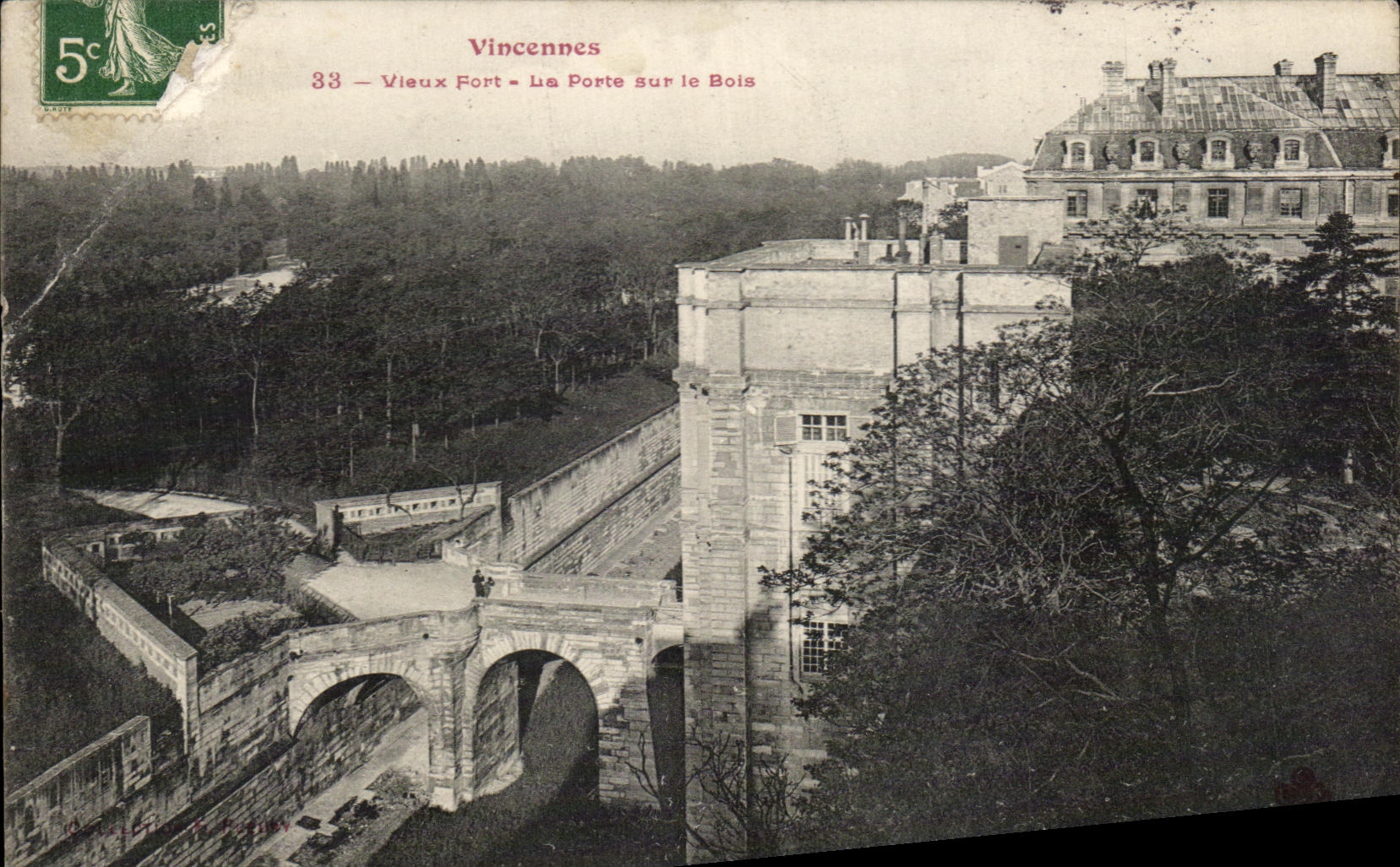 CPA Vincennes Old strong Lily Gate On Wood