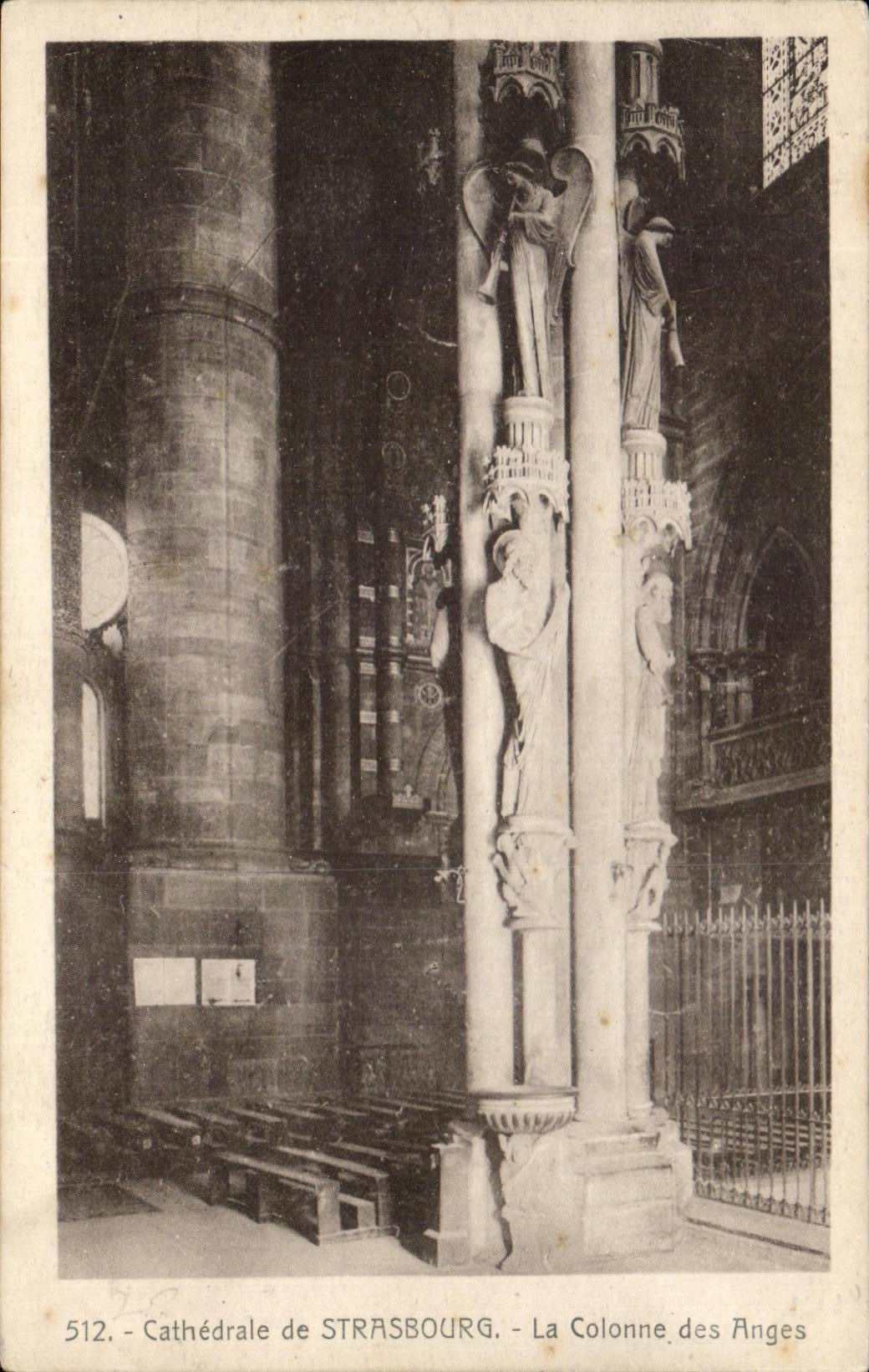 CPA Cathedral Of Strasbourg the Column Of the Angels