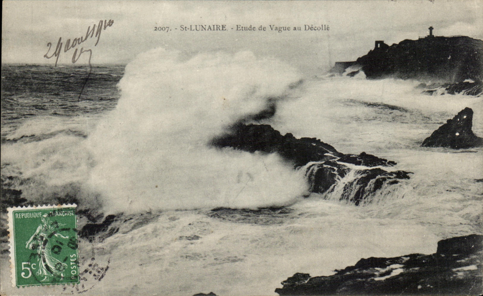 CPA St Lunaire Etude de Vague au Decolle