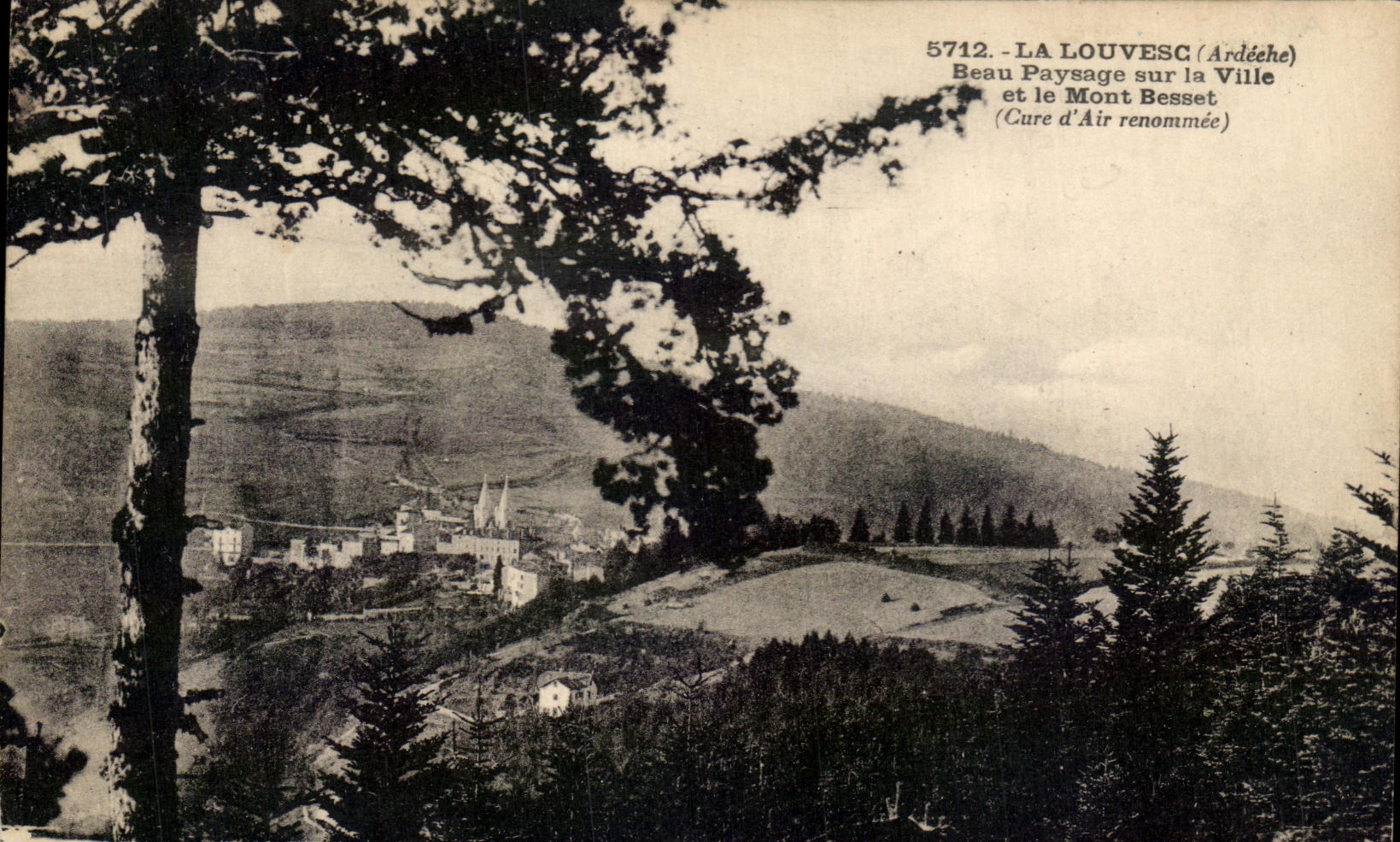 CPA Louvesc Beautiful Landscape on the City and the Besset Mount