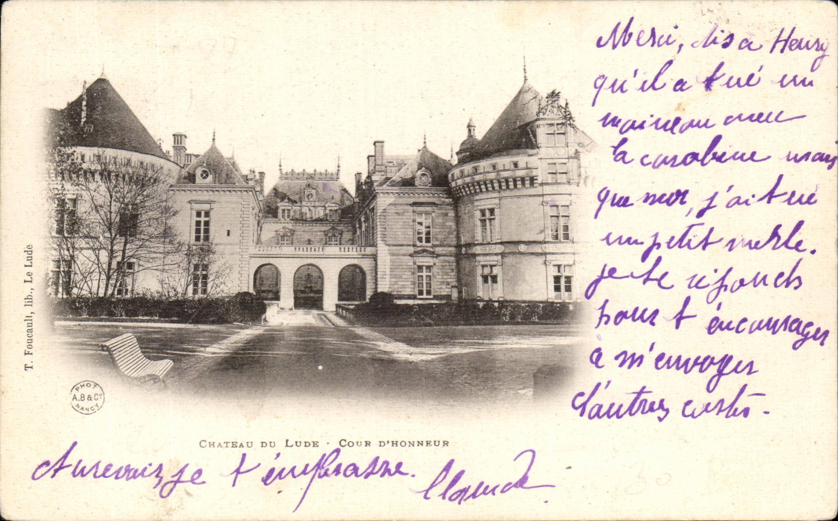 CPA Castle Of Lude Main courtyard