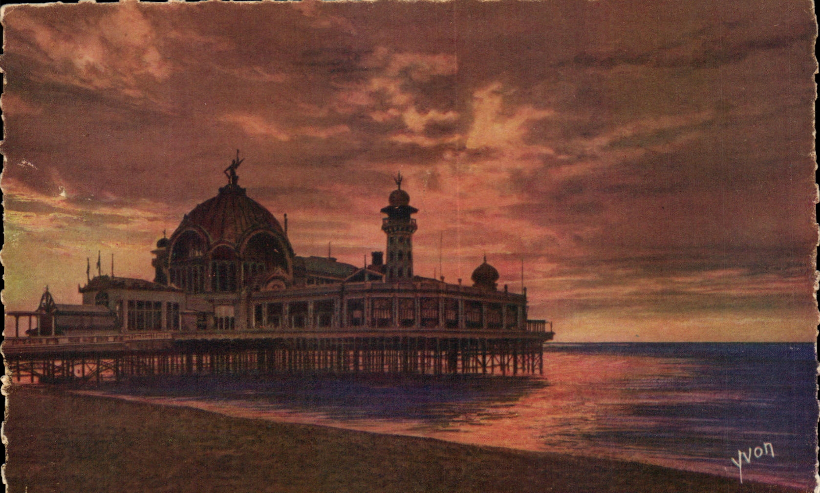 CPA Francia suave dimensiona Niza Crepuscule azul en el paladar del embarcadero