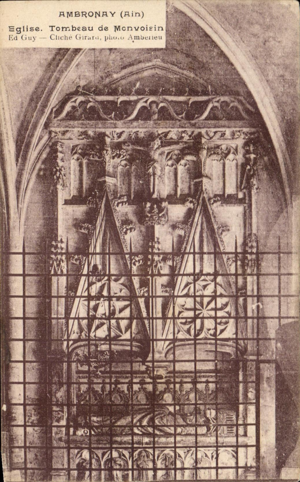 CPA Ambronay Church Tombeu de Monvoisin