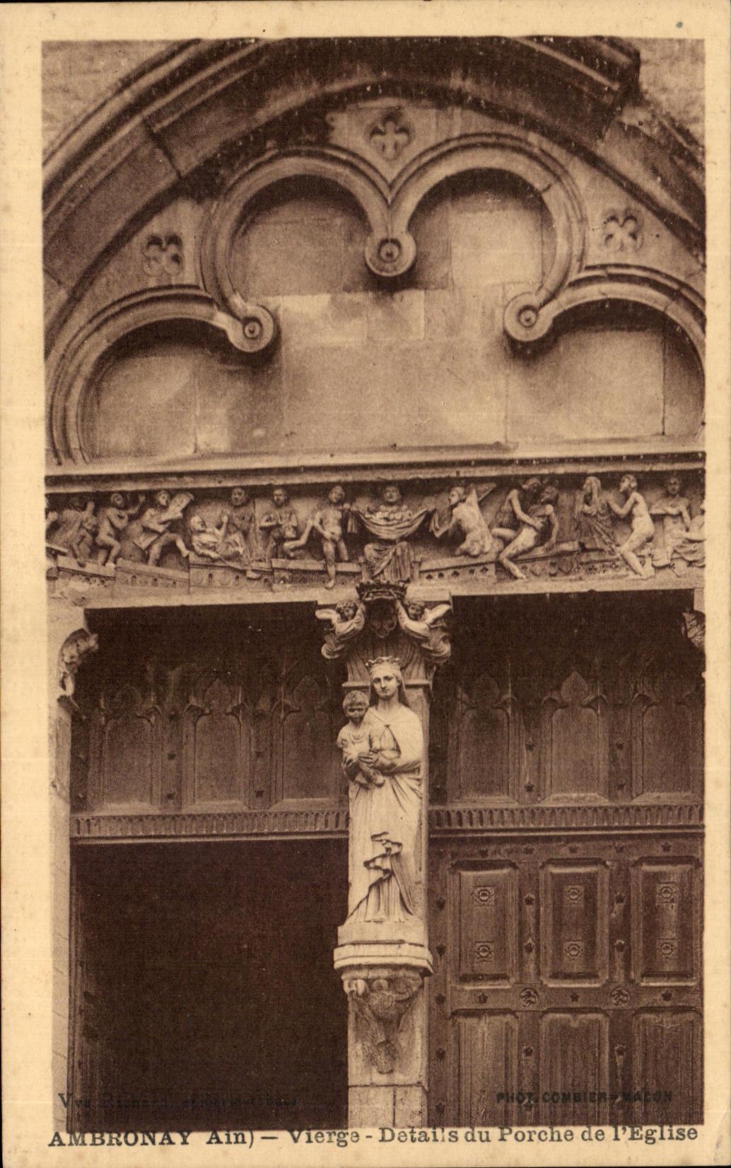 Virgin CPA Ambronay Details of the Porch of the Church