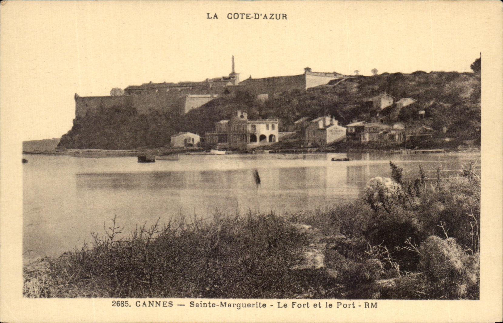 CPA the Dimension Of Azure Cannes Sainte Marguerite Fort And the Port