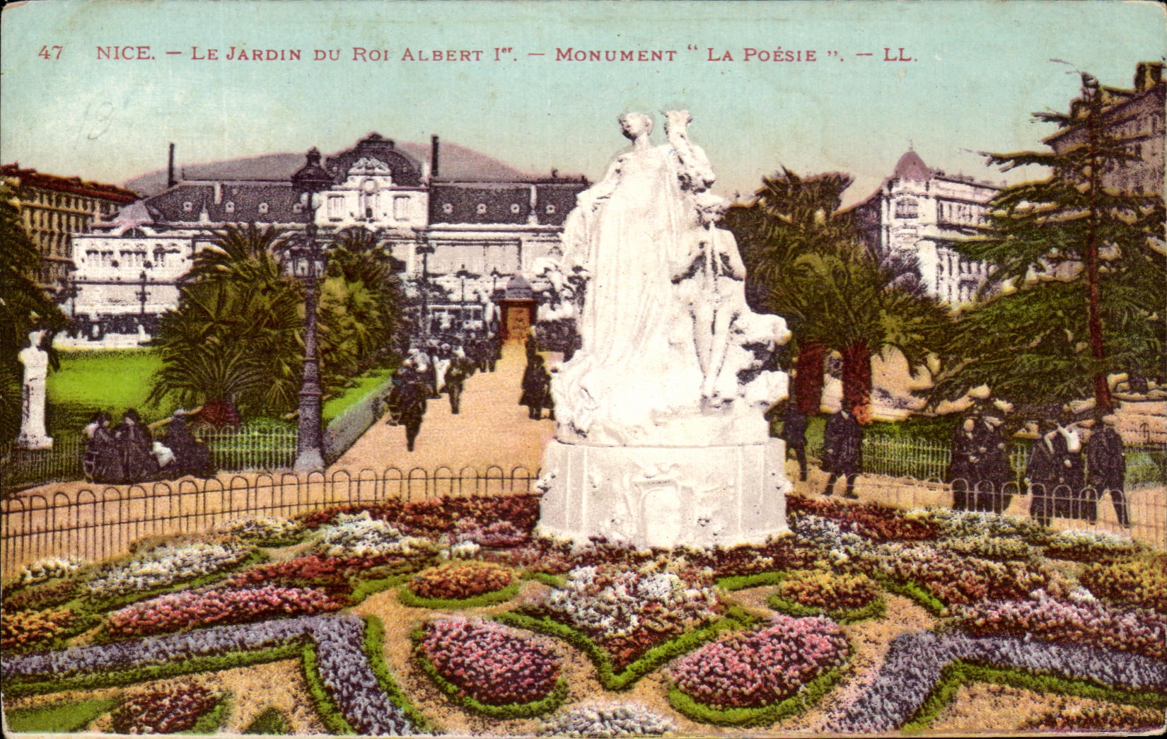 CPA Nice Le Jardins Du Roi Albert Monument La Poesie
