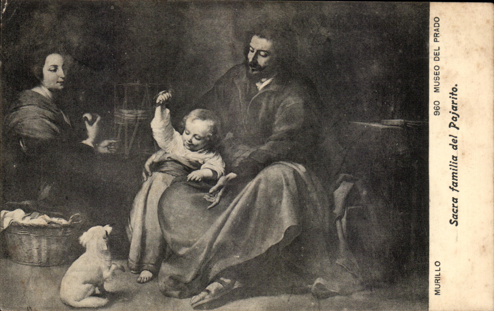 CPA Murillo Sacro Familia del Pajarito Museo del Prado
