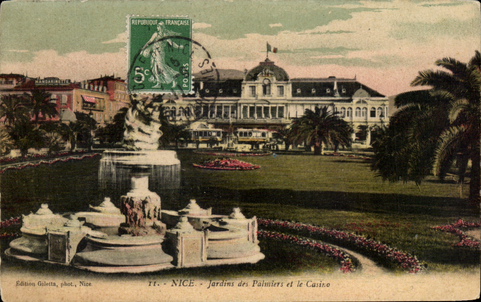 CPA Nice Jardins des Palmiers et le Casino