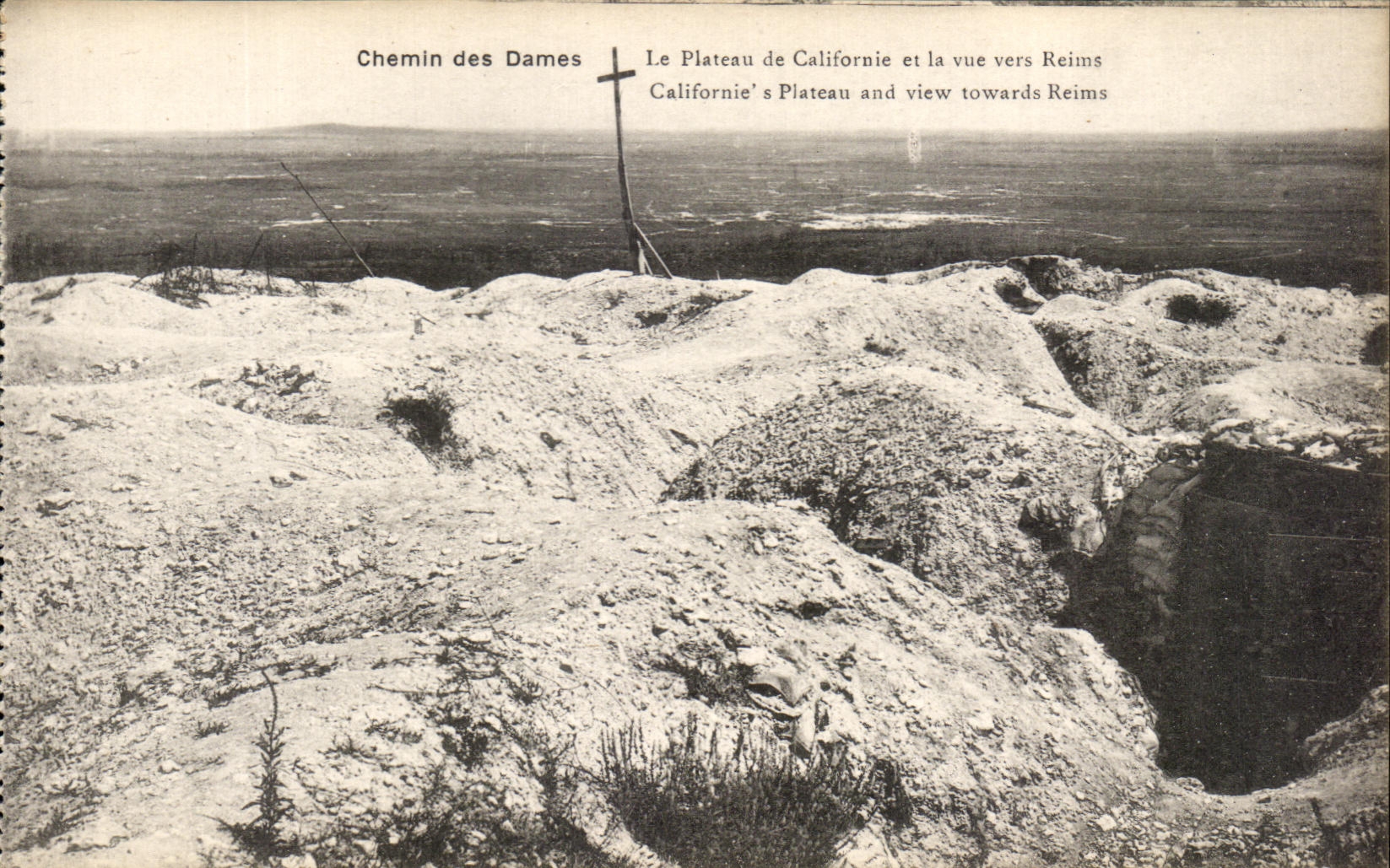 CPA Chemin des Dames le plateau de Californie et la Vue vers Reims californie's Plateau and view towards Reims Militaria