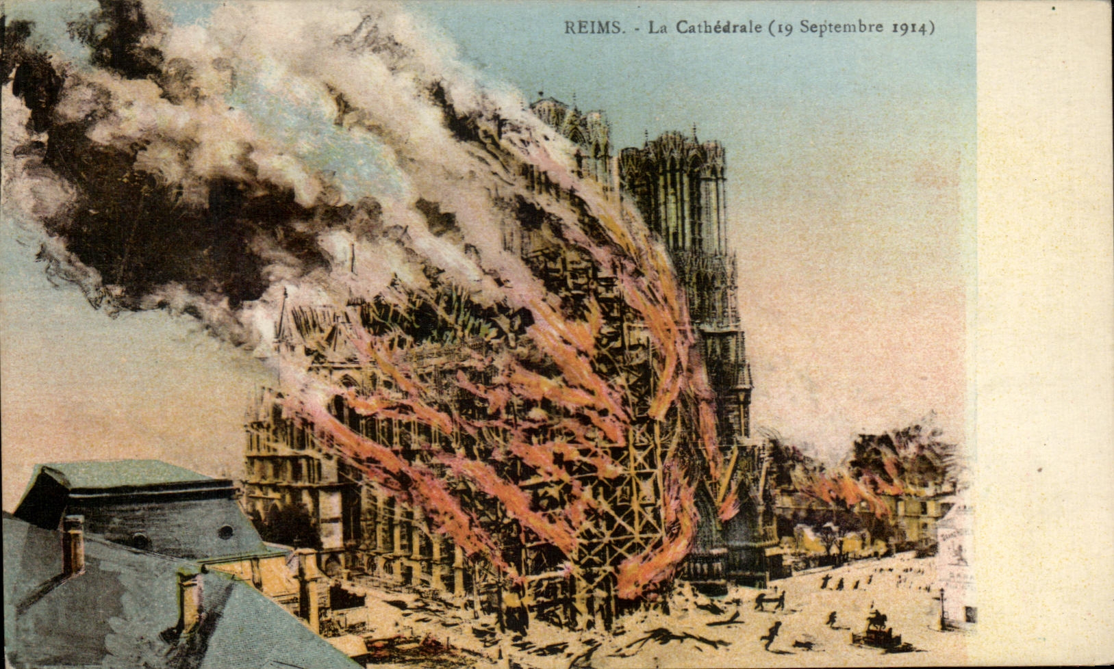 CPA Rheims Catherdale Militaria