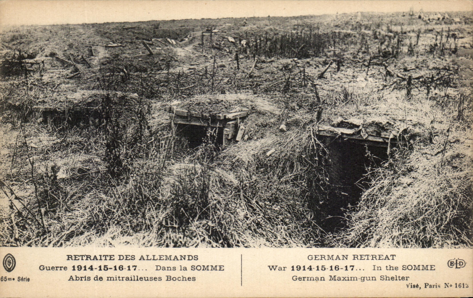 CPA Reprocesses Germans In the Sum Shelters of machine-guns boches Militaria