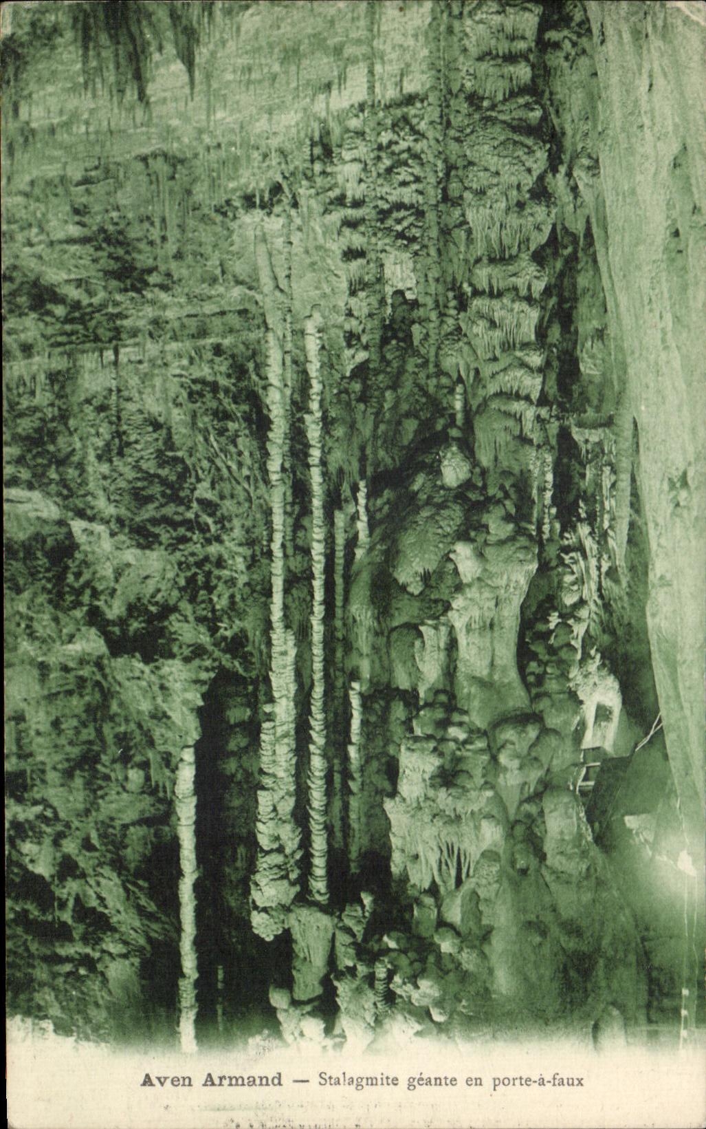 CPA Swallow-hole Armand overhanging Giant Stalagmite