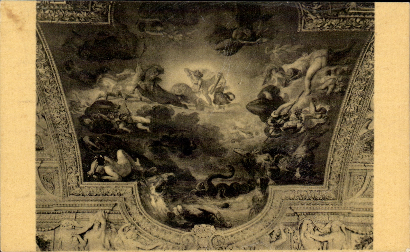 CPA Delacroix Apollon vainqueur du Serpent Python Palais du Louvre