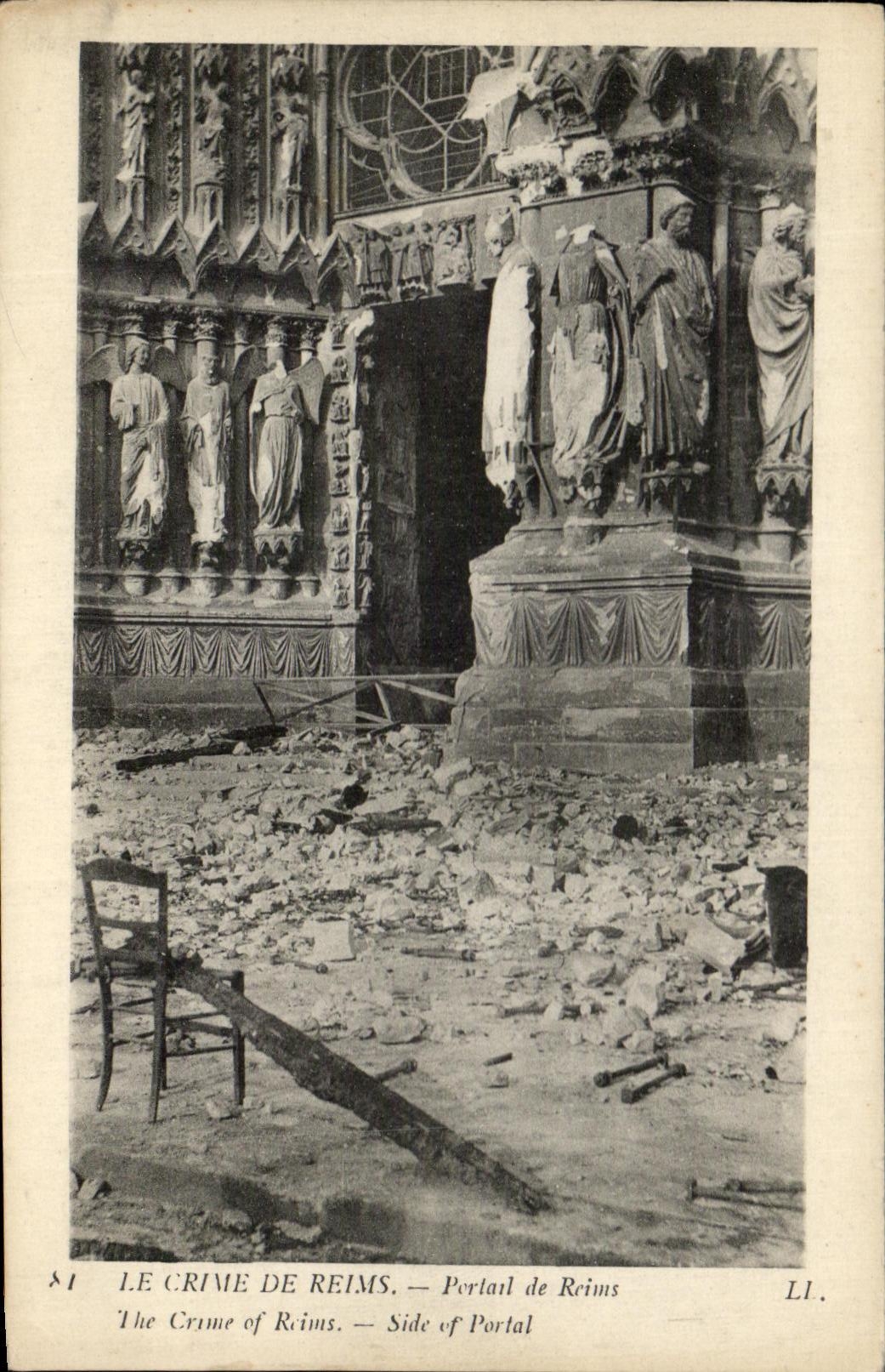 CPA the Crime Of Rheims Gate Of Rheims Militaria