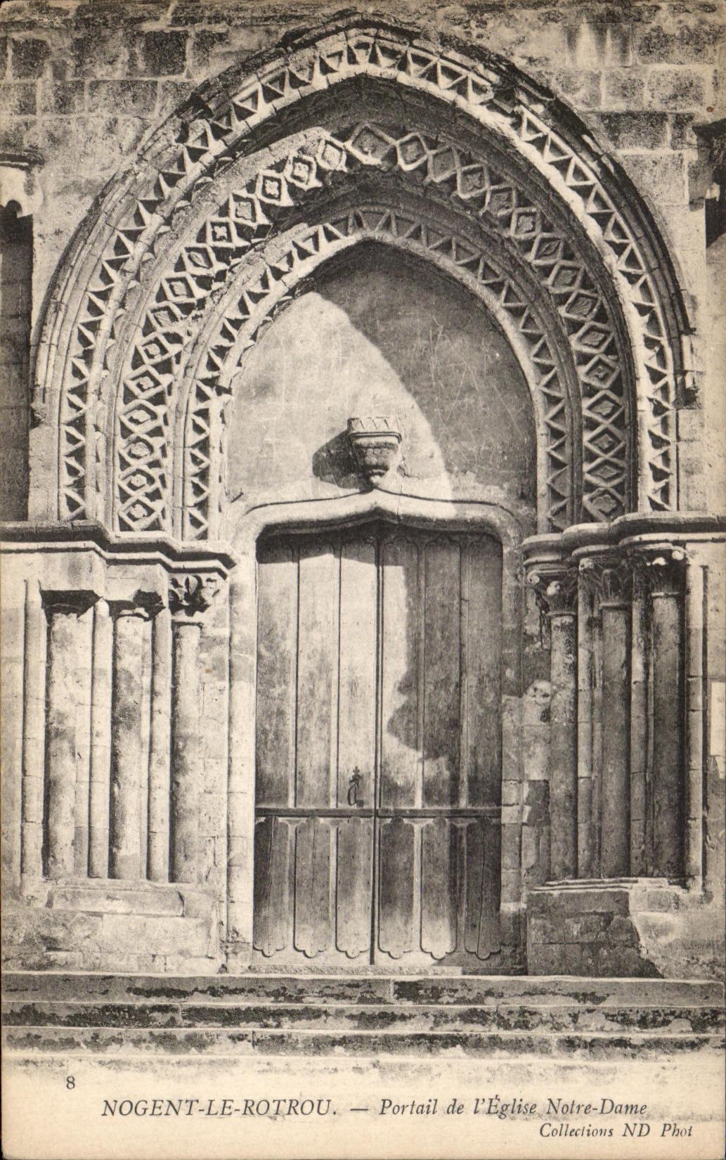 CPA Nogent Rotrou Gate of the Notre Dame Church